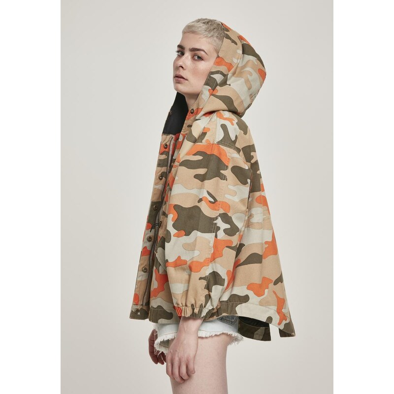 UC Ladies Dámská oversized bunda Camo Parka s cihlovou maskou