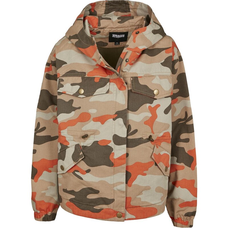 UC Ladies Dámská oversized bunda Camo Parka s cihlovou maskou