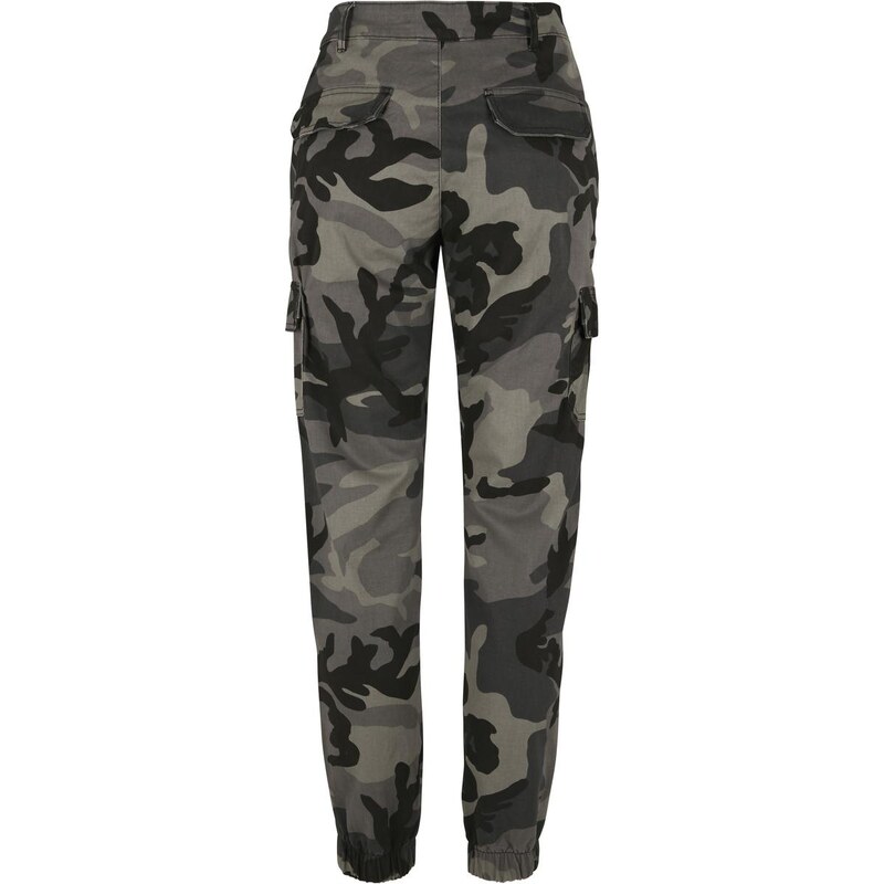 UC Ladies Dámské kalhoty Camo Cargo s vysokým pasem tmavé masky