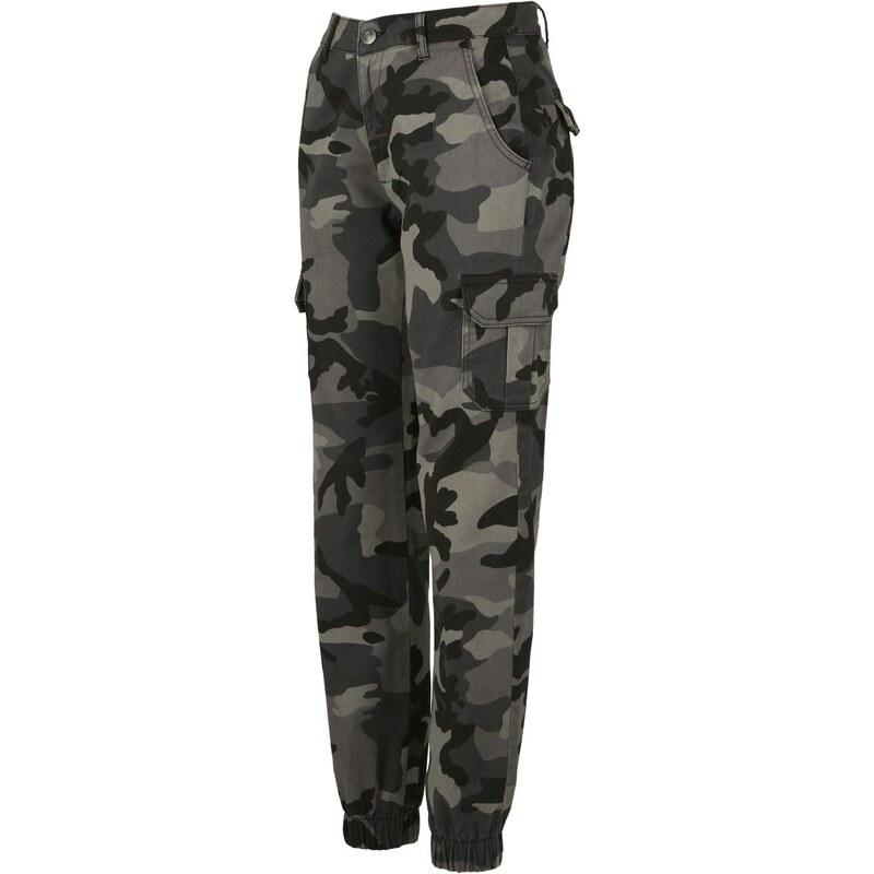 UC Ladies Dámské kalhoty Camo Cargo s vysokým pasem tmavé masky