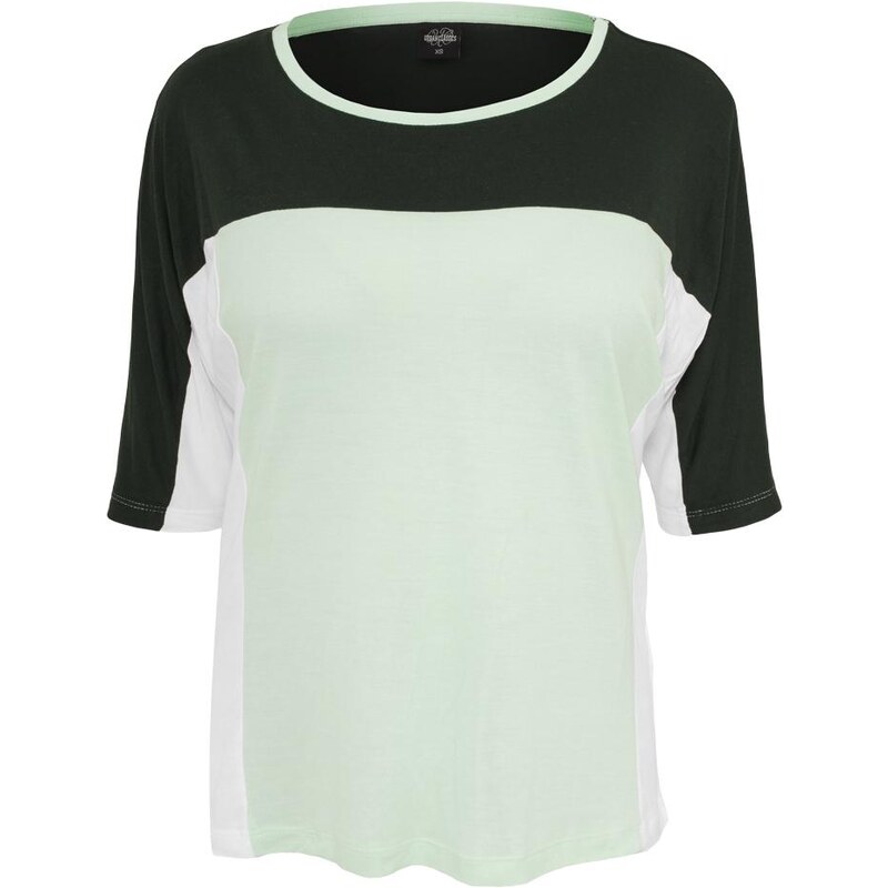 UC Ladies Dámské 3barevné triko s 3/4 rukávem d.grn/mint/wht