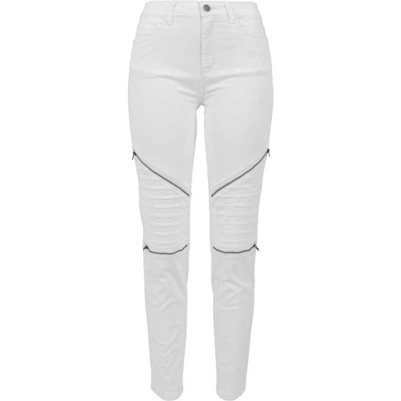 UC Ladies Dámské strečové motorkářské kalhoty bílé