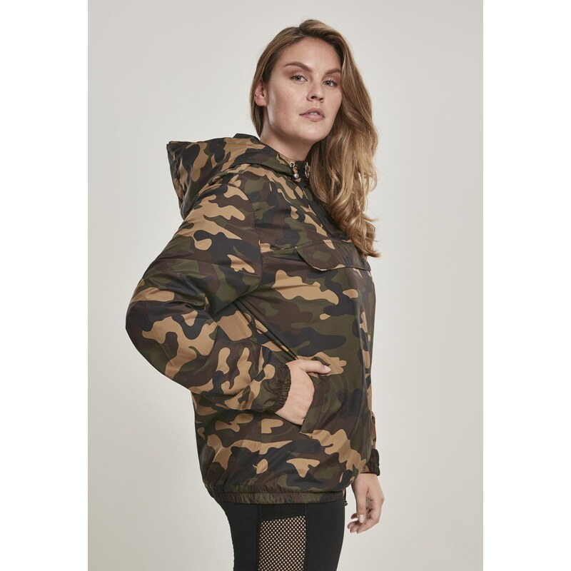 UC Ladies Dámská bunda Camo Pull Over Woodcamo