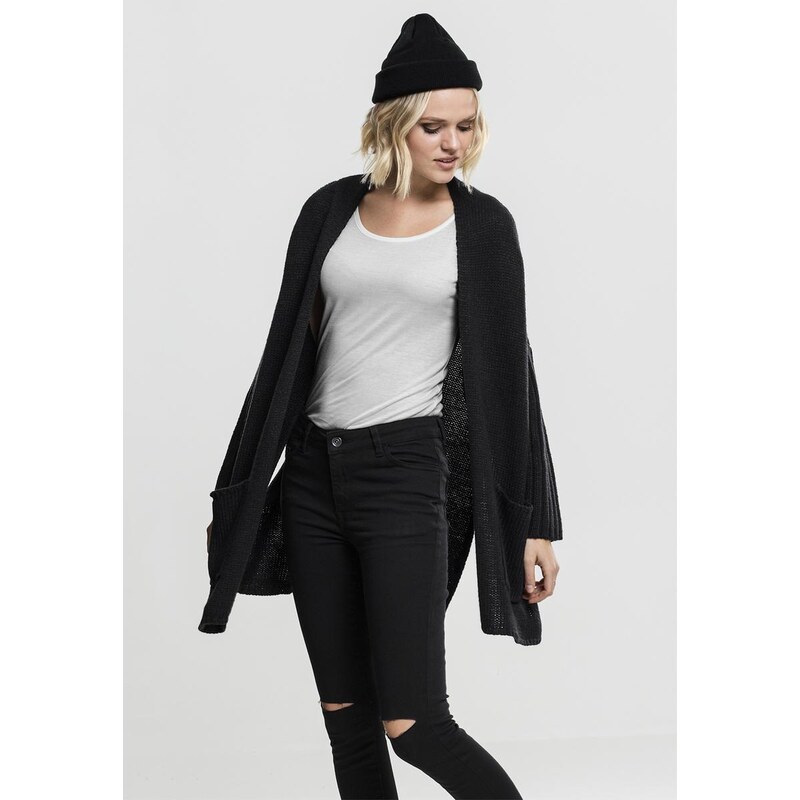 UC Ladies Dámský oversized cardigan blk/blk