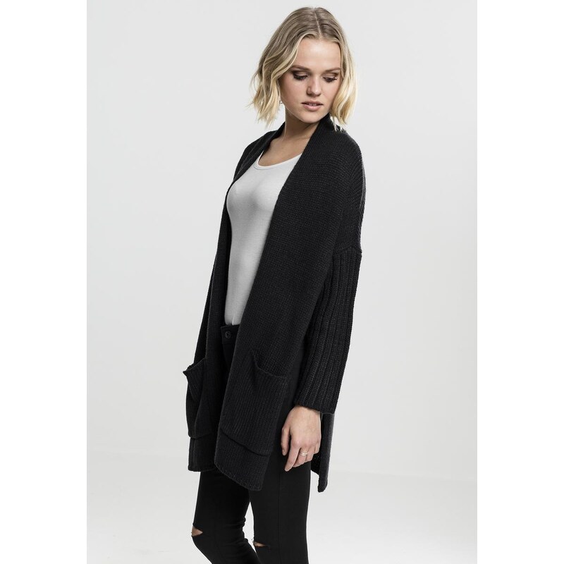 UC Ladies Dámský oversized cardigan blk/blk