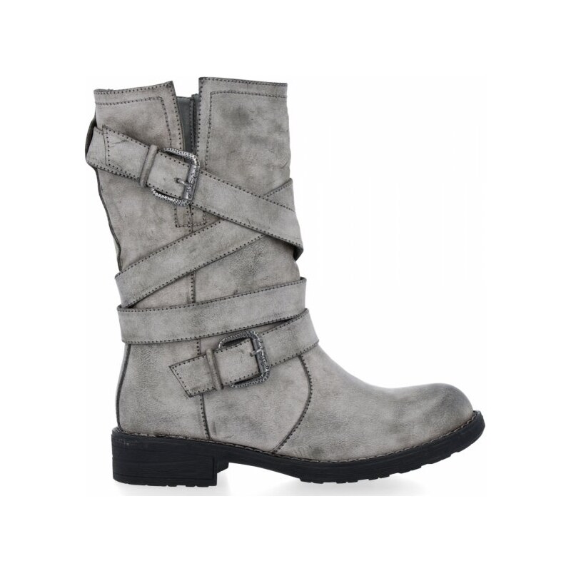 dámské kotníčkové boty Crystal Shoes šedá 1050