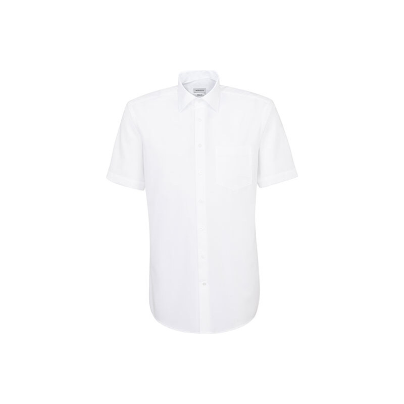 Pánská bílá nežehlivá košile Regular fit s krátkým rukávem Seidensticker