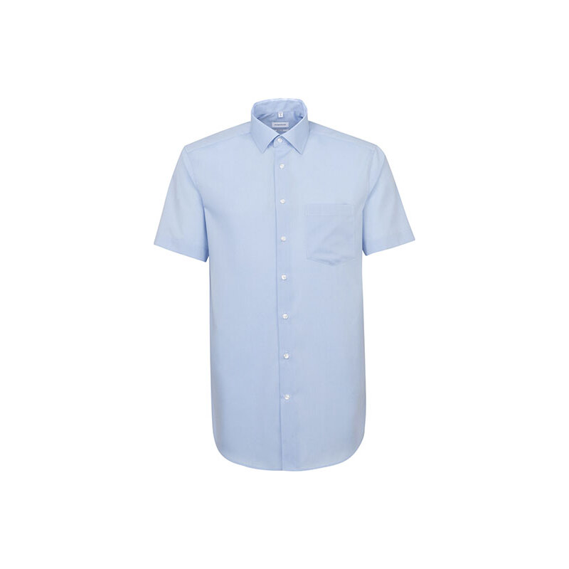 Pánská světle modrá nežehlivá košile Regular fit s krátkým rukávem Seidensticker
