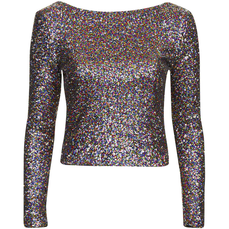 Topshop **Sequin Low Back Top by WYLDR
