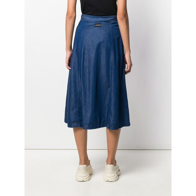 Calvin Klein dámská propínací džínová sukně Indigo