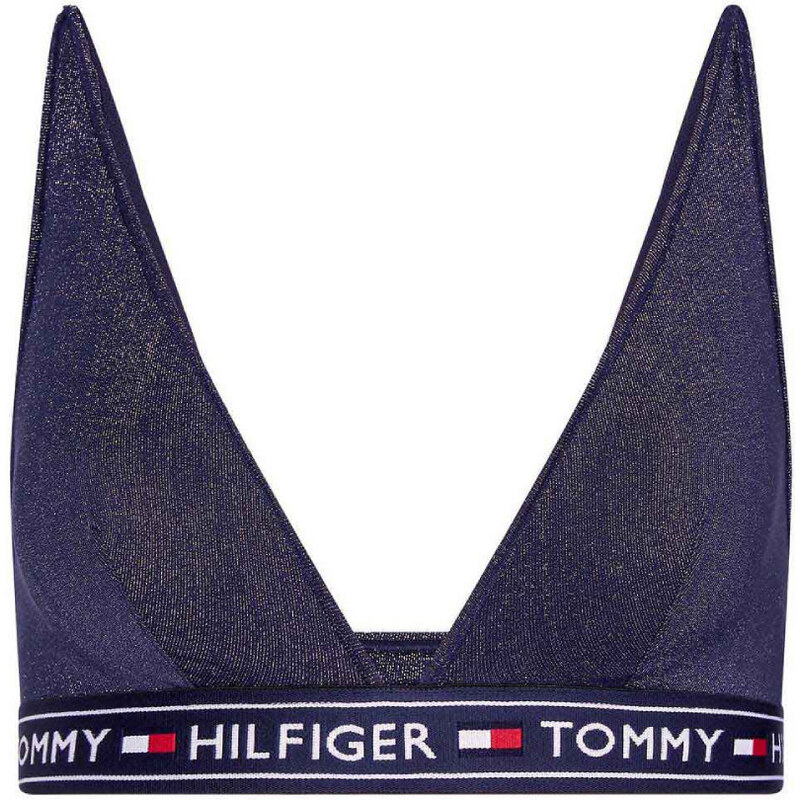 Tommy Hilfiger dámská tmavě modrá podprsenka se stříbrným vláknem