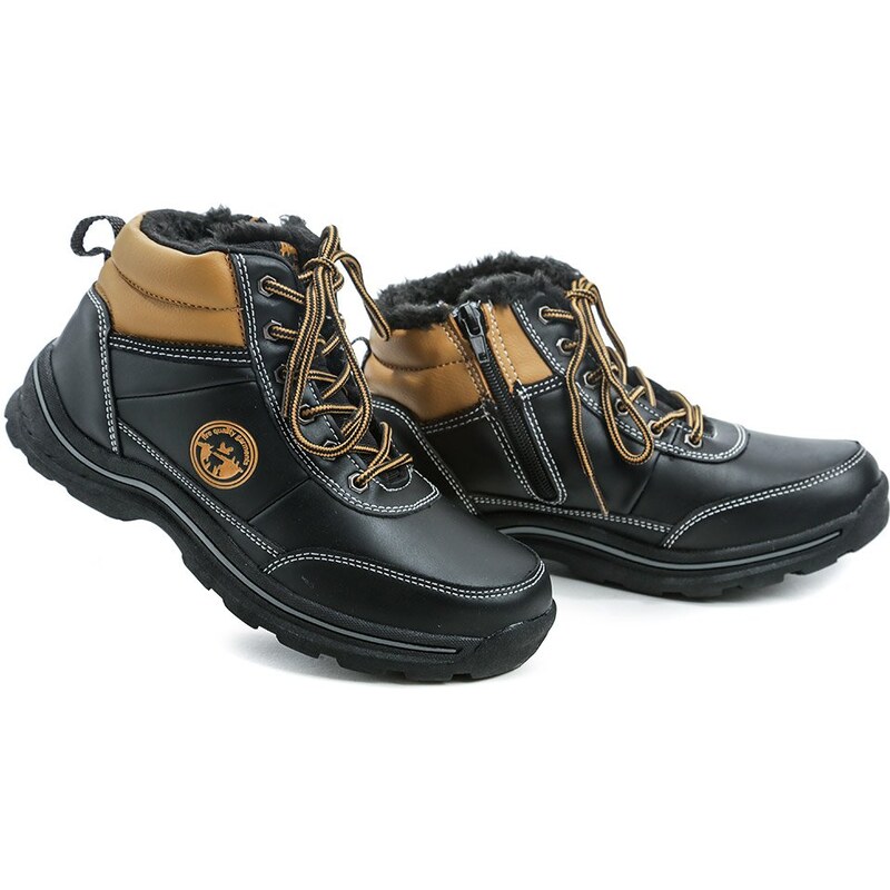 American Club ES46-19 černé zimní dětské boty