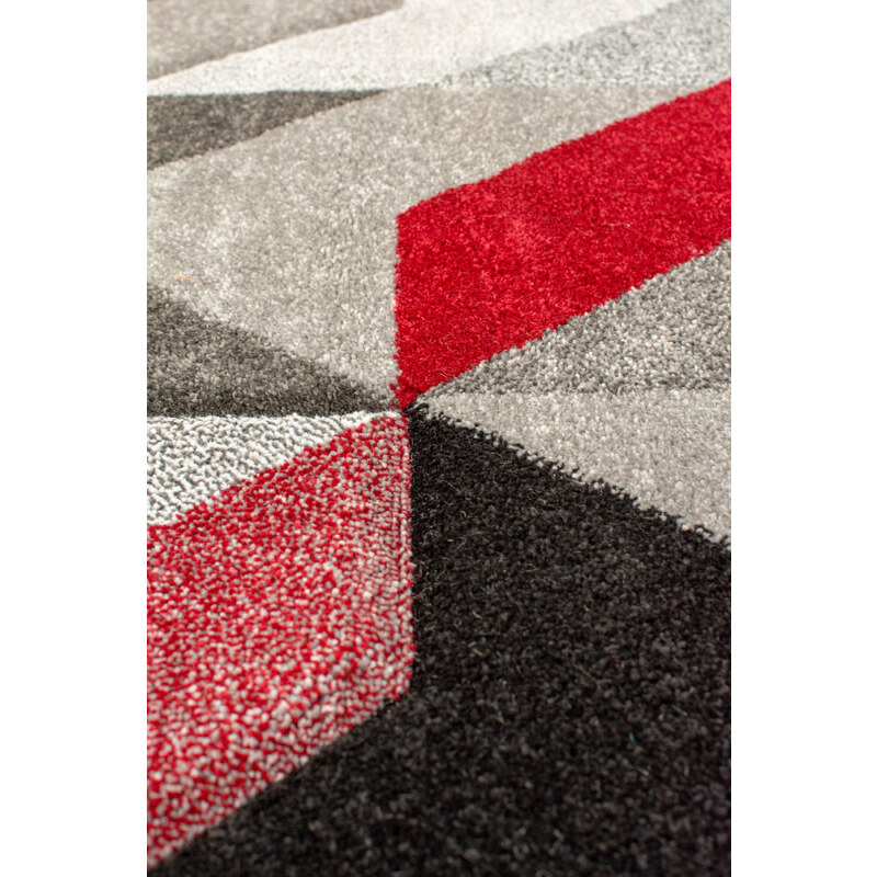 Flair Rugs koberce Kusový koberec Hand Carved Aurora Grey/Red - 120x170 cm