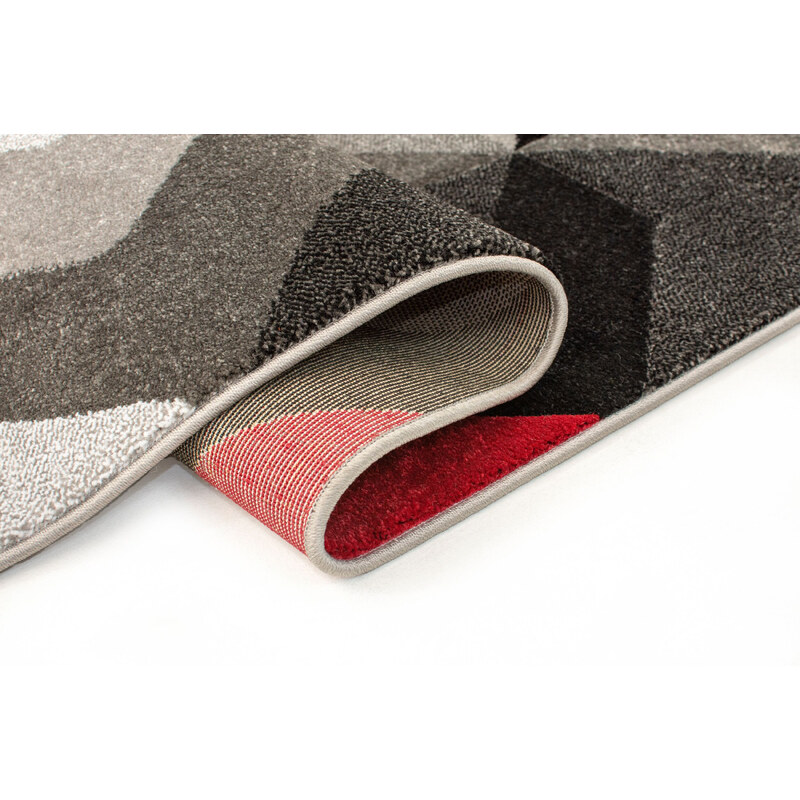 Flair Rugs koberce Kusový koberec Hand Carved Aurora Grey/Red - 120x170 cm