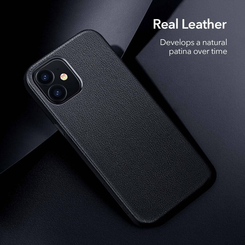 Kožený kryt na iPhone 12 mini - ESR, Metro Leather Black