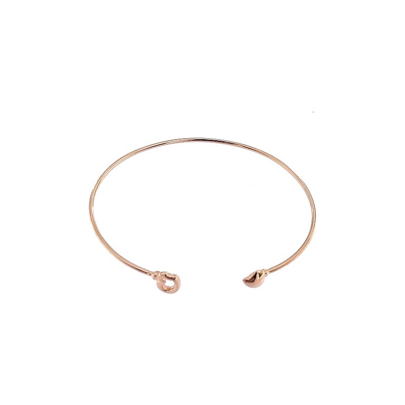 Zlatnictví U Kostela Stříbrný pevný náramek srdíčka rose gold