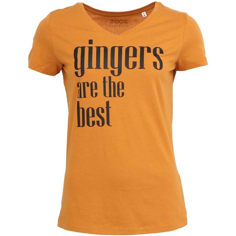 Hořčicové dámské tričko ZOOT Originál Gingers Are The Best