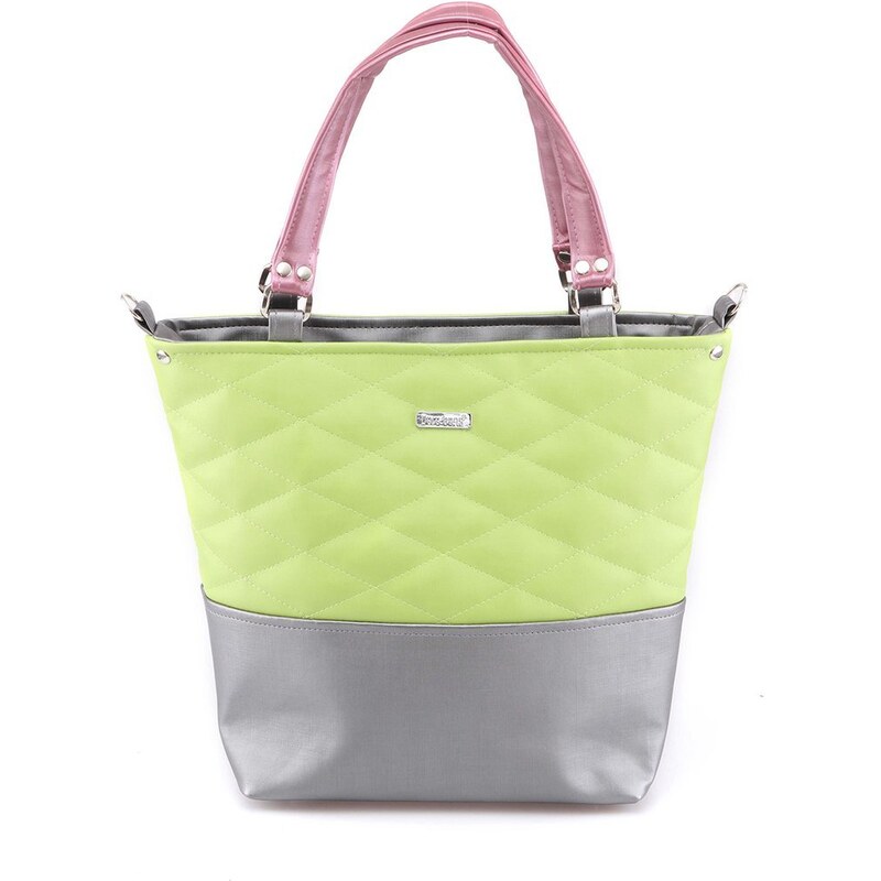 Stříbrno-zelená kabelka Dara bags Lele Busy Middle