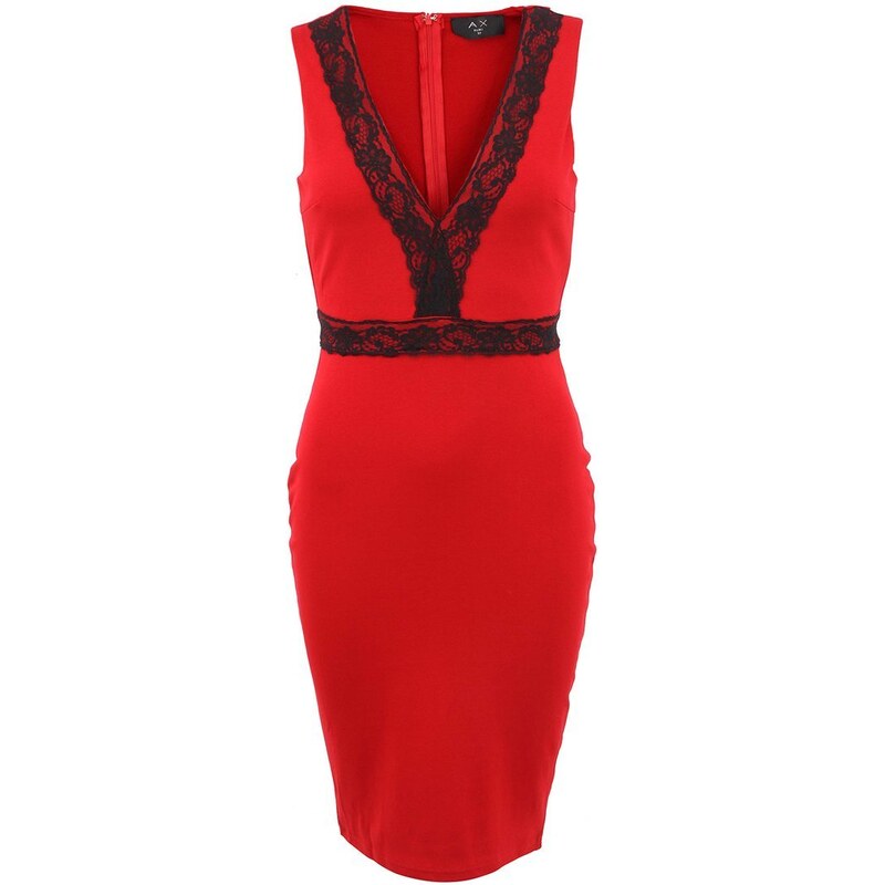 Červené šaty s krajkovými detaily AX Paris