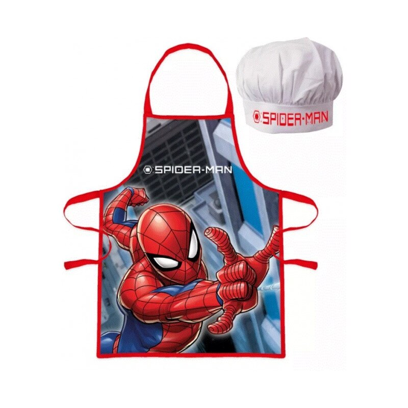 Javoli Dětská / chlapecká zástěra a kuchařská čepice Spiderman / MARVEL