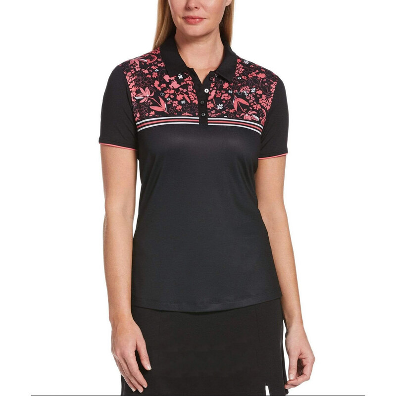 Callaway golf Callaway dámské golfové tričko Chest Floral černo růžové
