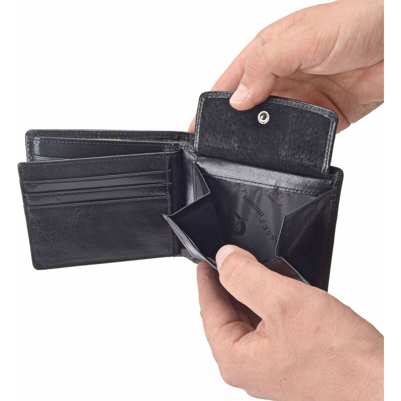 Pánská kožená peněženka Cosset černá 4502 Komodo C