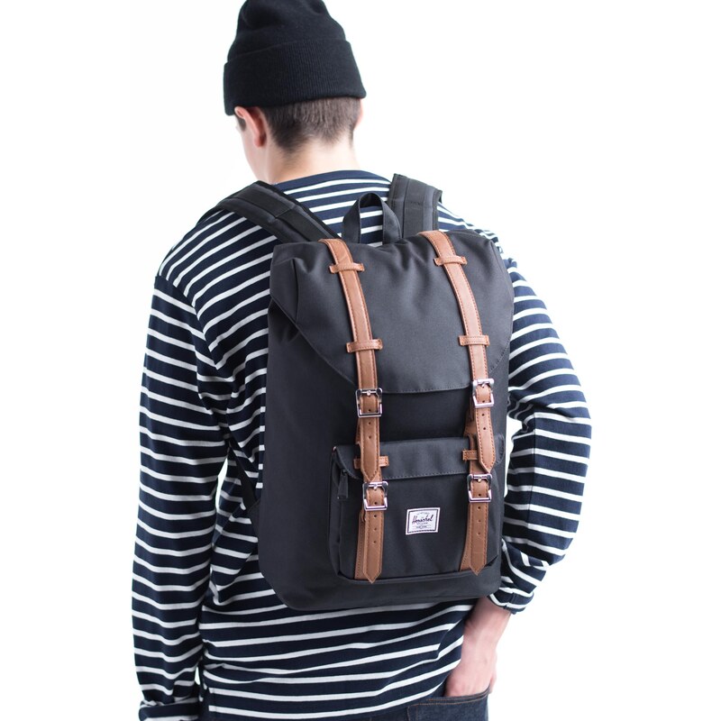 Herschel Little America Mid-Volume Raven Crosshatch/Black 17L