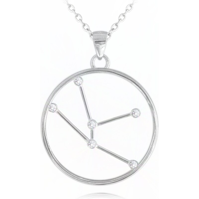 MINET Stříbrný náhrdelník Stars znamení BÝK Czech Crystal JMAS9505SN45 72841676
