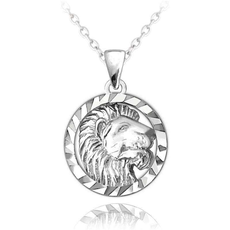 MINET Stříbrný náhrdelník Zodiac znamení LEV JMAS9408SN45 75891757