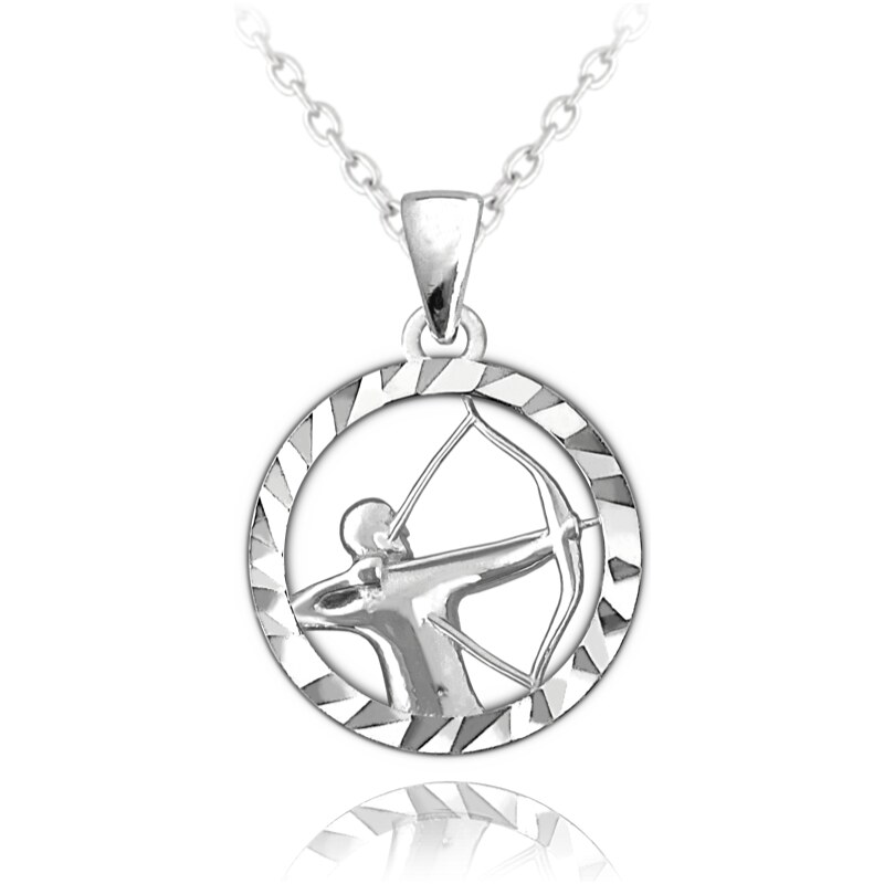 MINET Stříbrný náhrdelník Zodiac znamení STŘELEC
