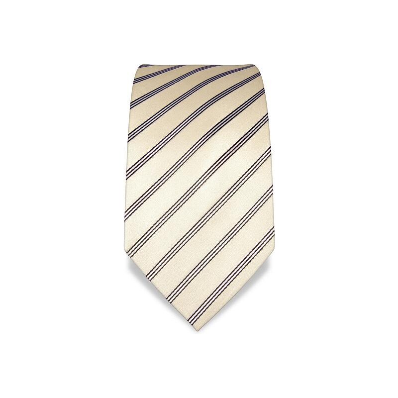 Béžová kravata s proužkem kravata Vincenzo Boretti 1664