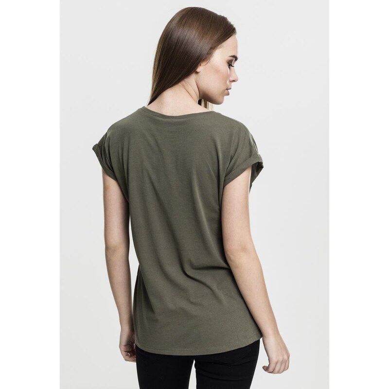 UC Ladies Dámské olivové tričko s prodlouženým ramenem