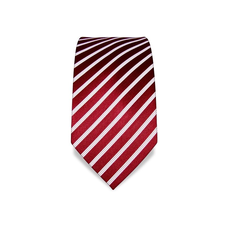 Luxusní červená kravata Vincenzo Boretti 1411 s proužky