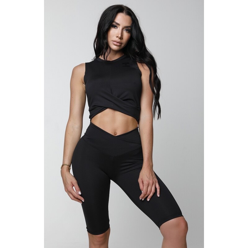 NDN Sport NDN - Prokládaný crop top dámský JARA X036 (černá)