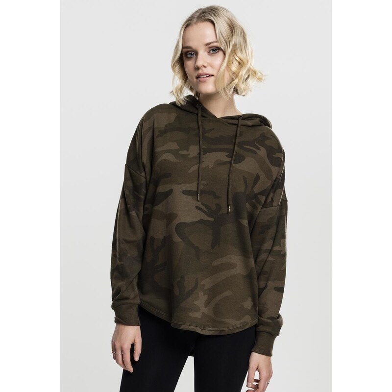 UC Ladies Dámské oversized camo s kapucí olivové camo