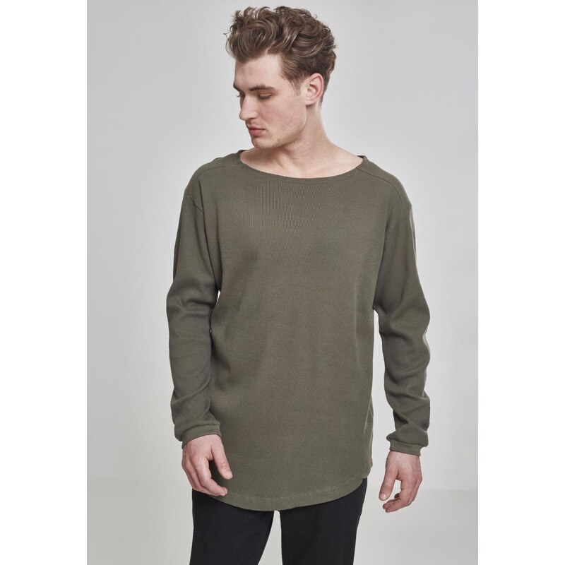 Urban Classics Long Shaped Waffle L/S Tee olive