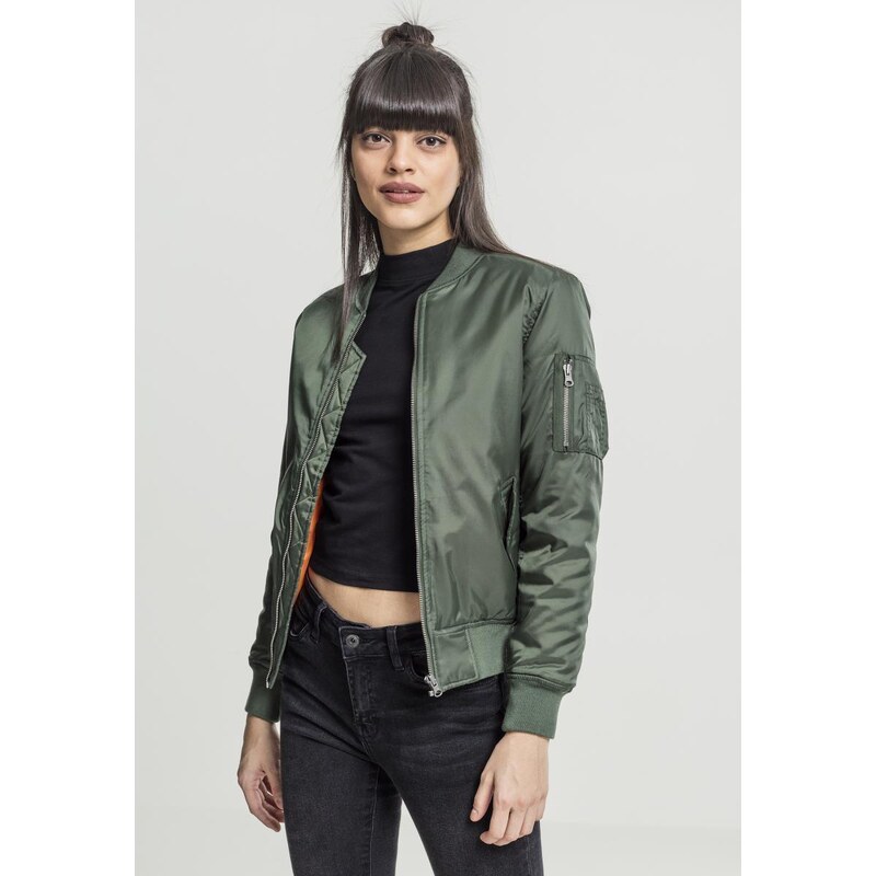 UC Ladies Dámská bunda Basic Bomber Jacket olivová