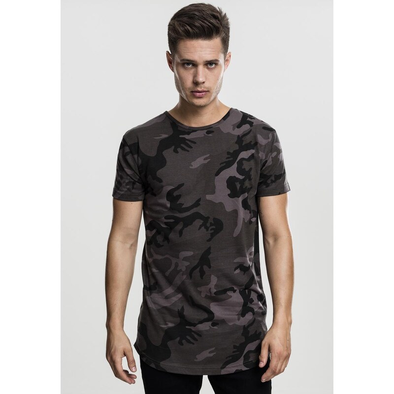 UC Men Camo Shaped Long Tee tmavé maskování