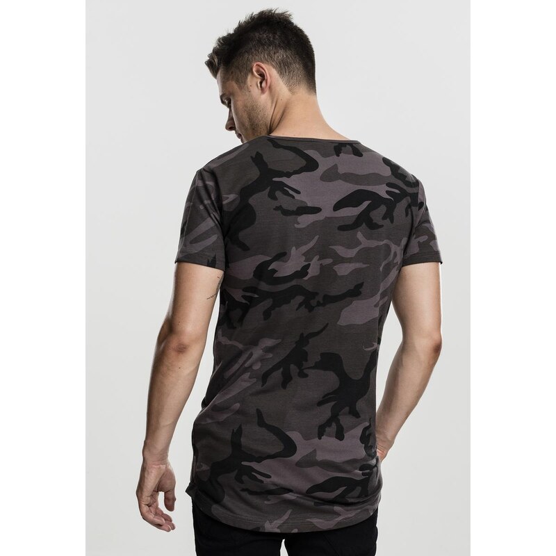 UC Men Camo Shaped Long Tee tmavé maskování