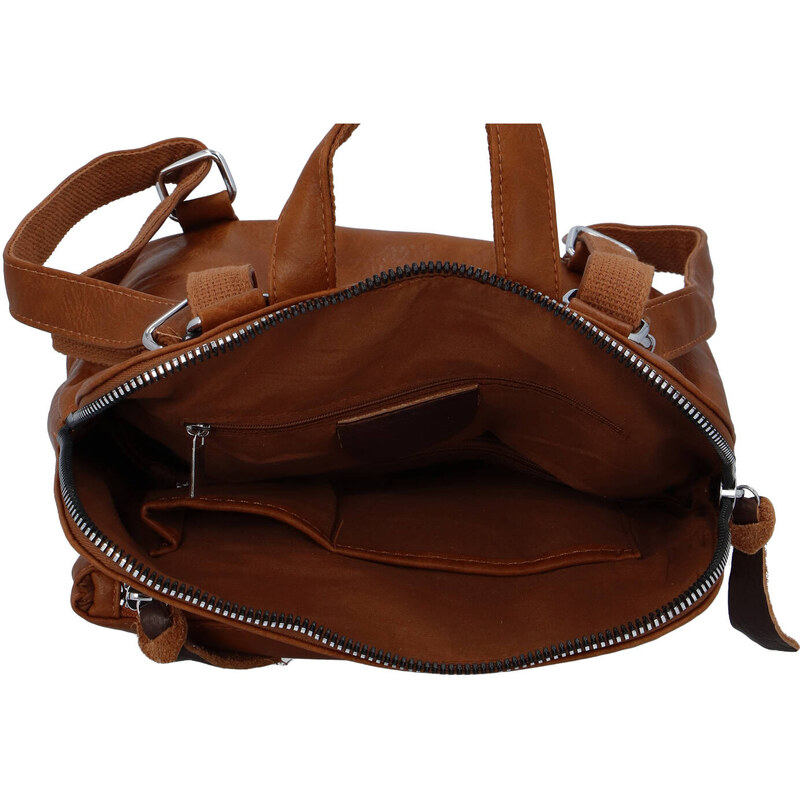 Dámský městský batoh kabelka hnědý - Paolo Bags Buginni hnědá