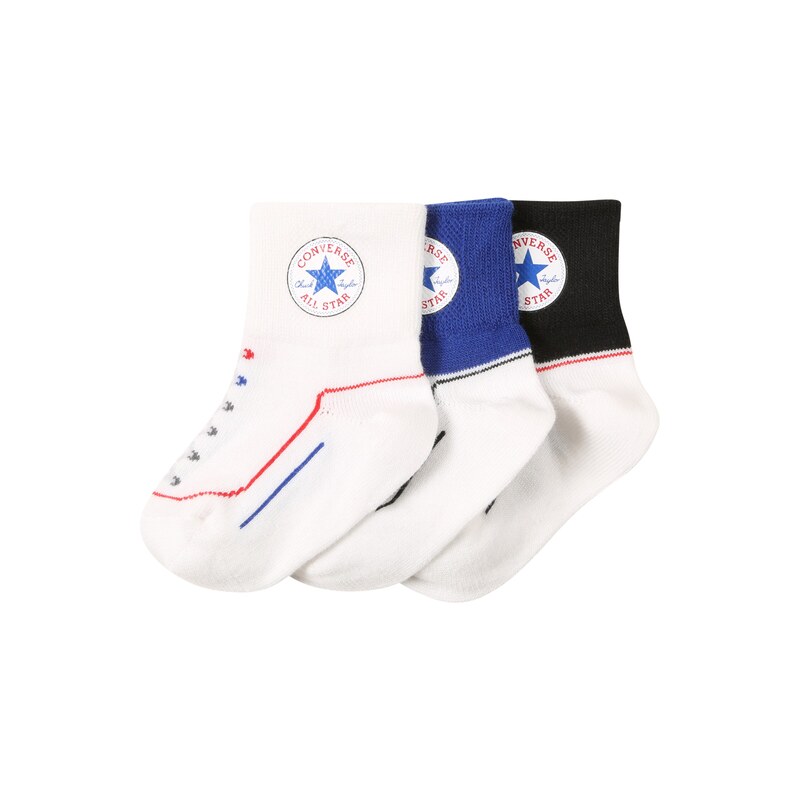 CONVERSE Ponožky modrá / melounová / černá / offwhite