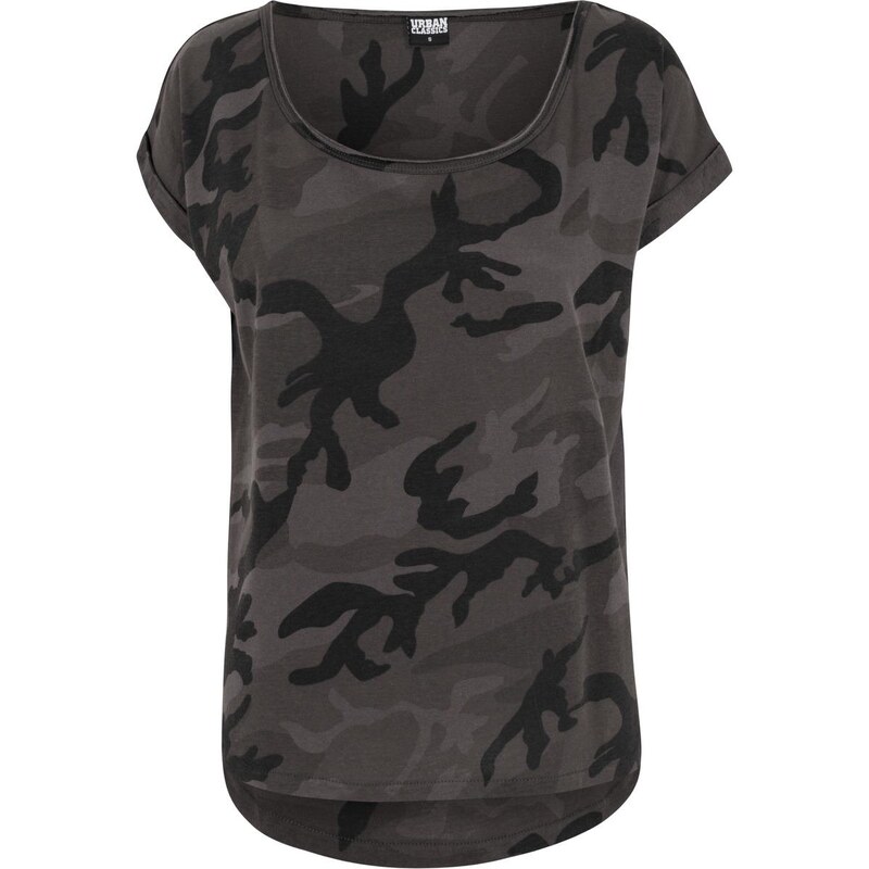 UC Ladies Dámské tričko Camo Back Shaped Tee tmavé camo