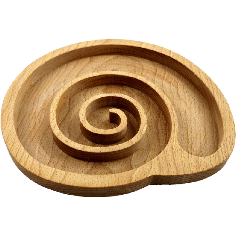 AMADEA Dřevěná miska ve tvaru ulity, masivní dřevo, rozměr 22,5x20,5x2 cm