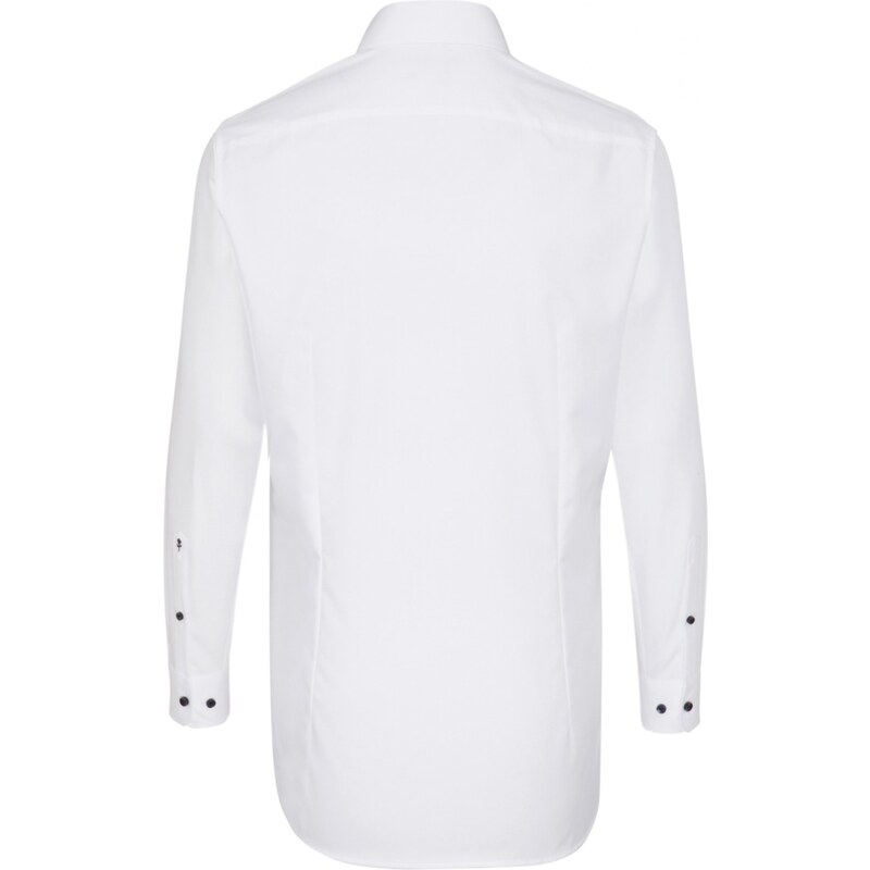 Pánská nežehlivá košile Shaped fit s dlouhým rukávem bílá s kontrastem Seidensticker