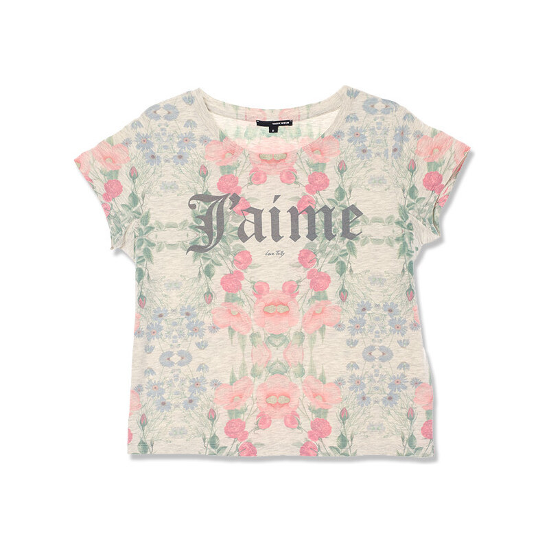 Tally Weijl Beige "J'aime" Floral Print T-Shirt