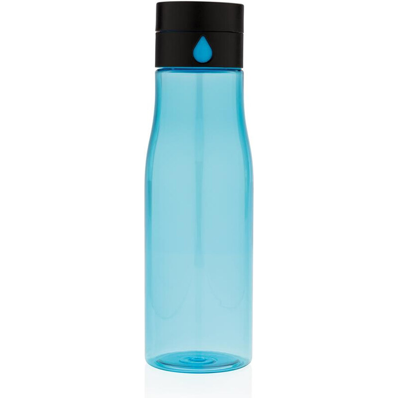 Láhev na sledování pitného režimu Aqua, 600ml, XD Design, modrá