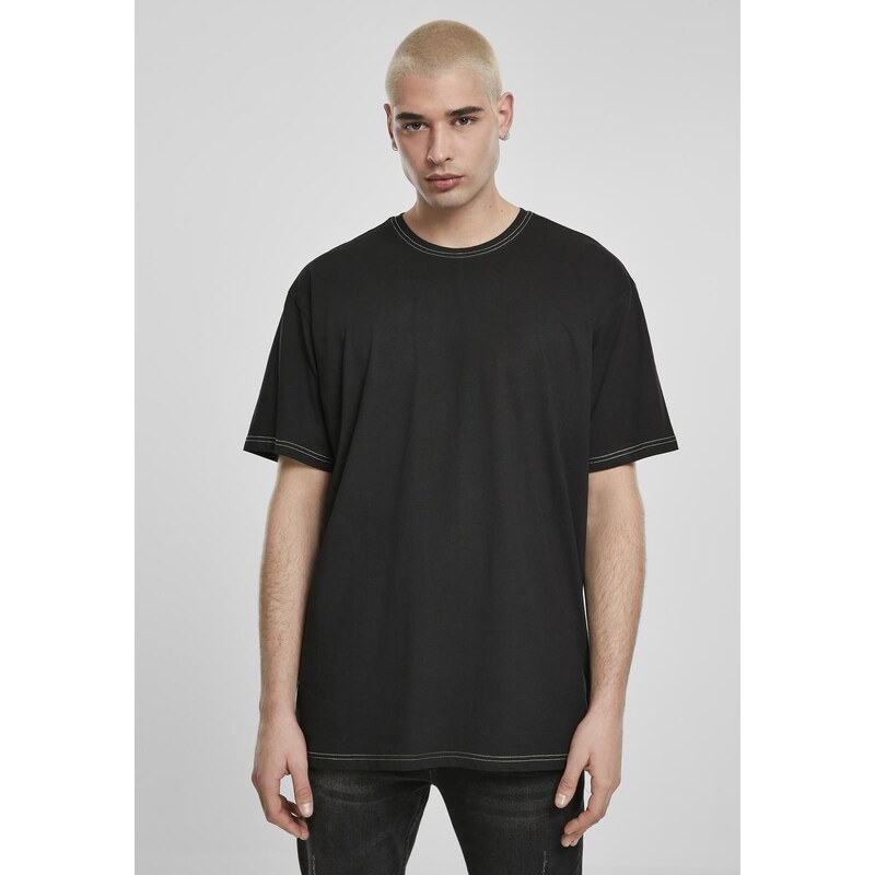 UC Men Heavy Oversized Contrast Stitch Tee černá/elektrická limetka