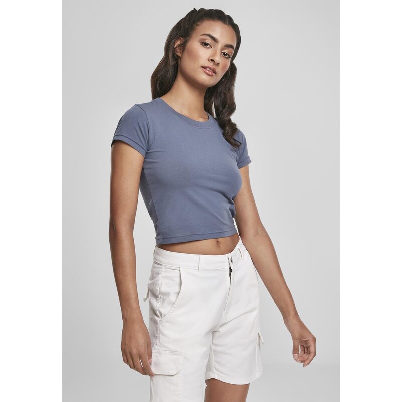 Urban Classics Dámský strečový dres Cropped Tee vintageblue