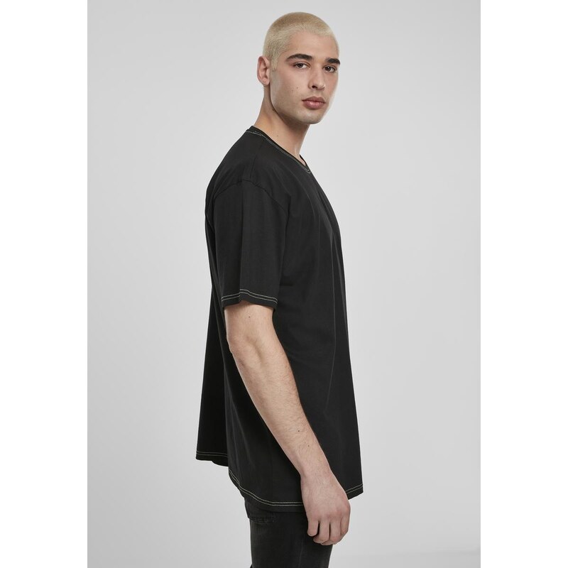 UC Men Heavy Oversized Contrast Stitch Tee černá/elektrická limetka