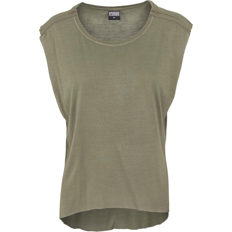 UC Ladies Dámské olivové tričko HiLo se zipem na rameno
